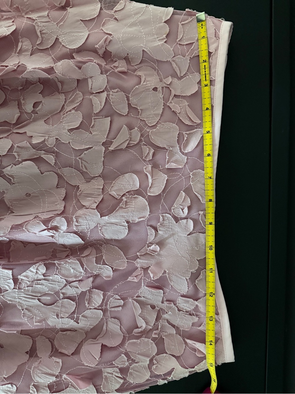 Pink Floral Appliqué A-Line Skirt - Picture 6 of 7